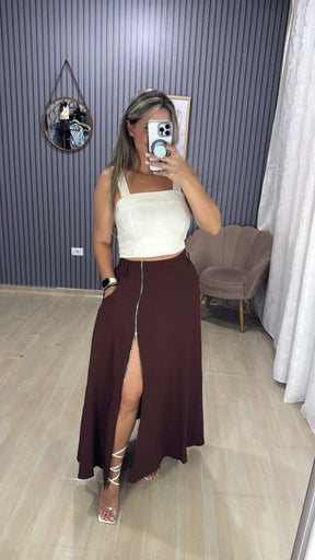 Saia longa zíper Bia