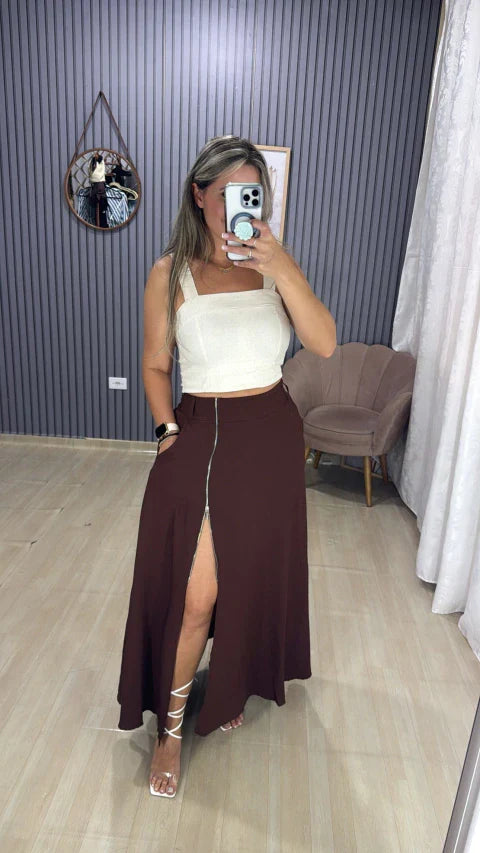 Saia longa zíper Bia