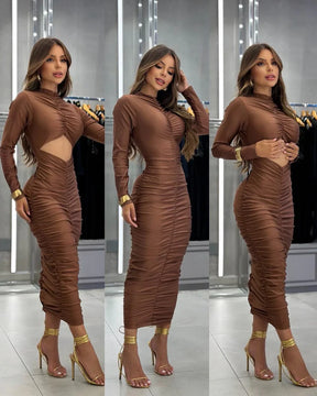 Vestido Midi Valerie - Marrom