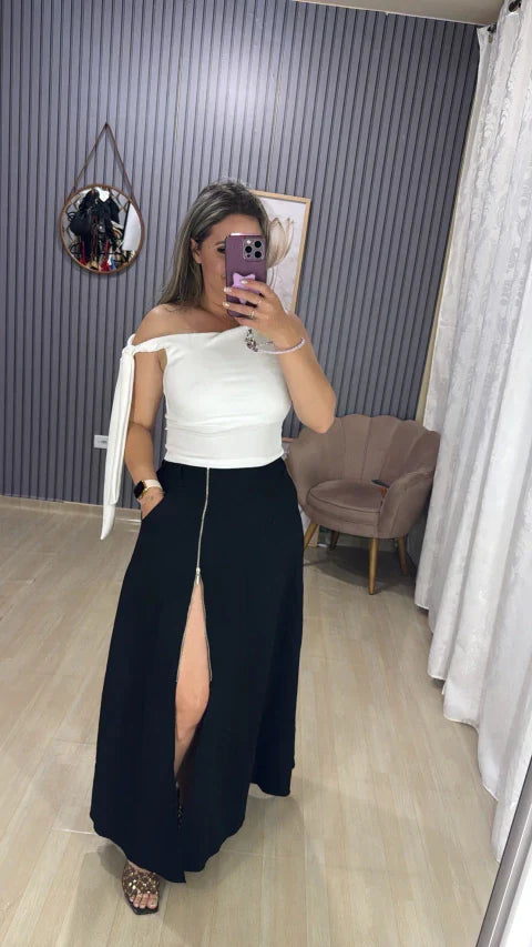 Saia longa zíper Bia