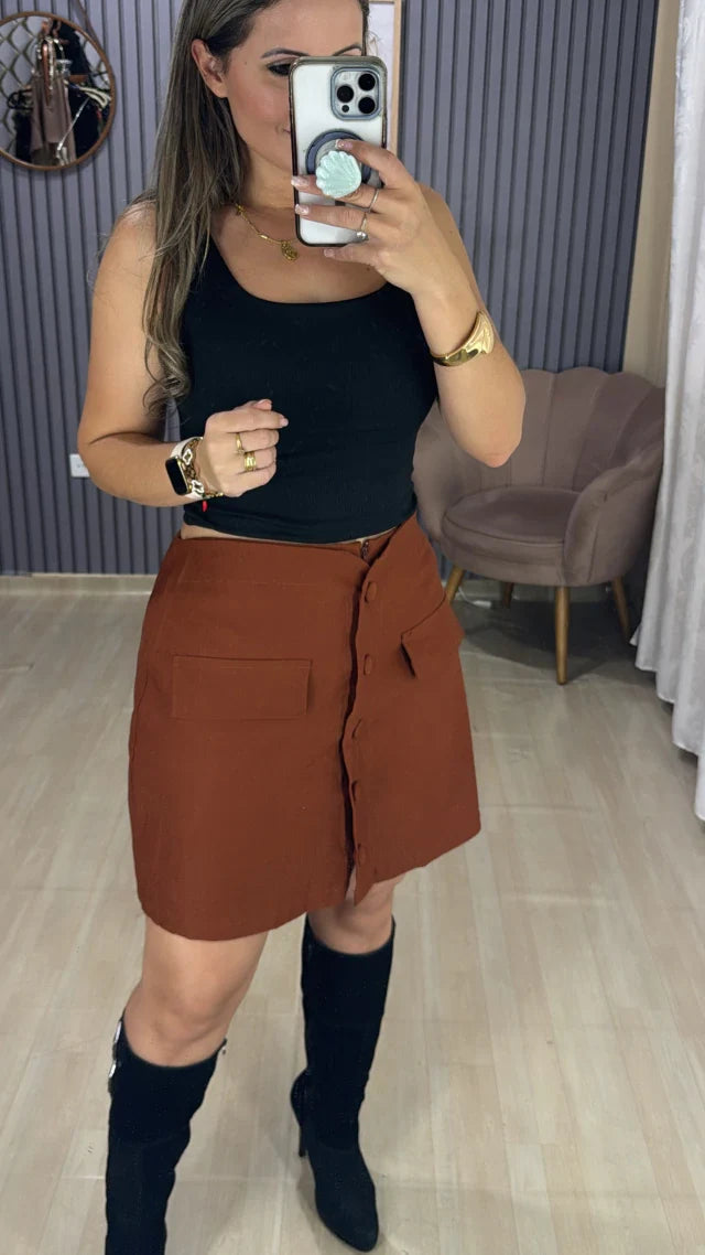 Shorts saia botões plus