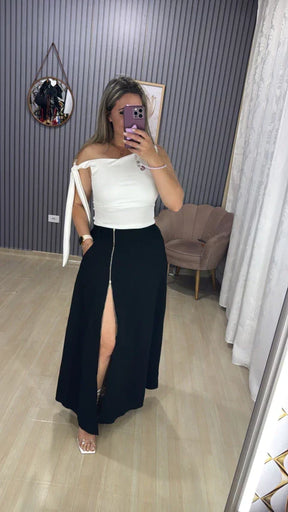 Saia longa zíper Bia