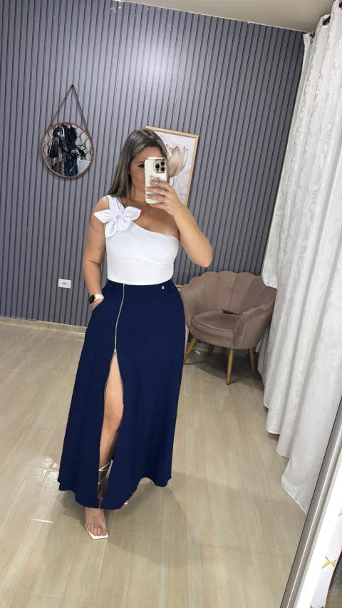 Saia longa zíper Bia