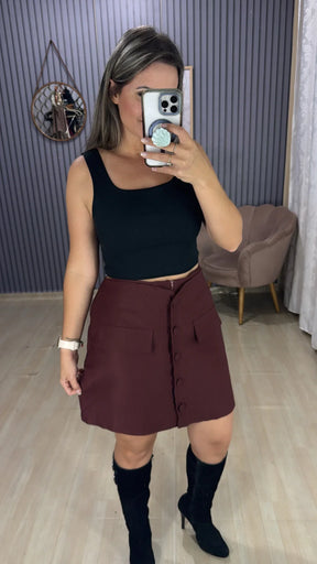 Shorts saia botões plus