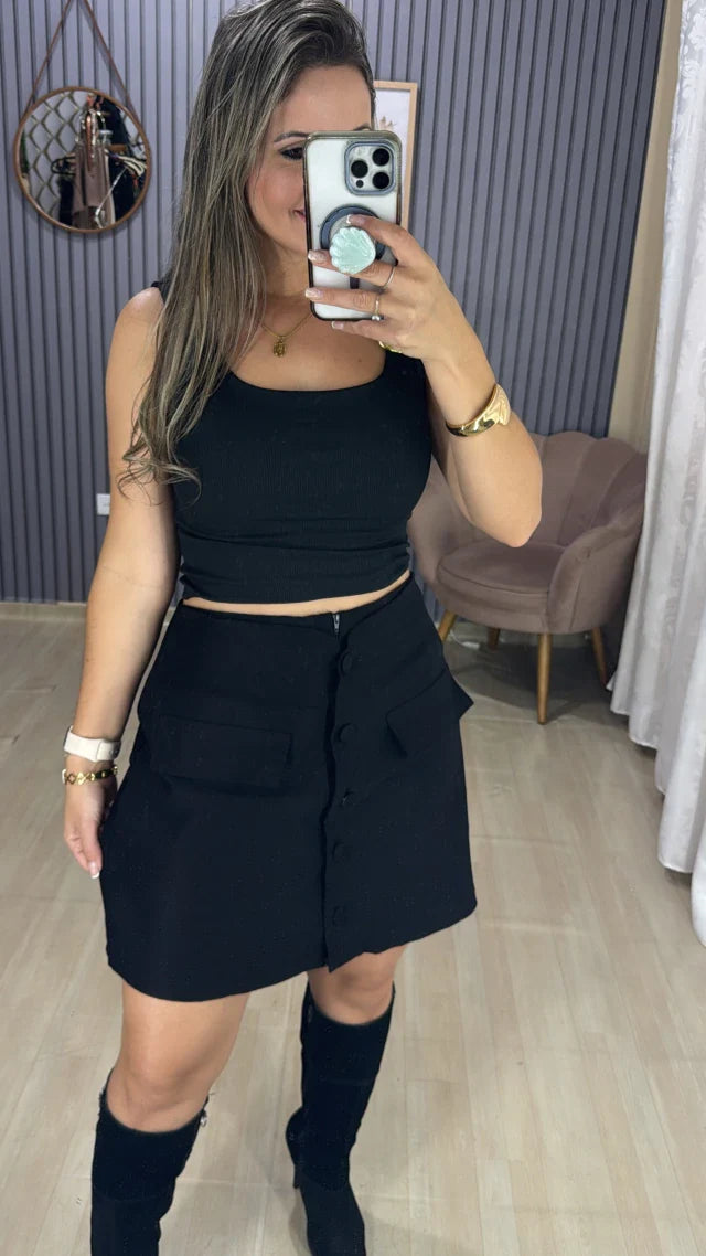 Shorts saia botões plus